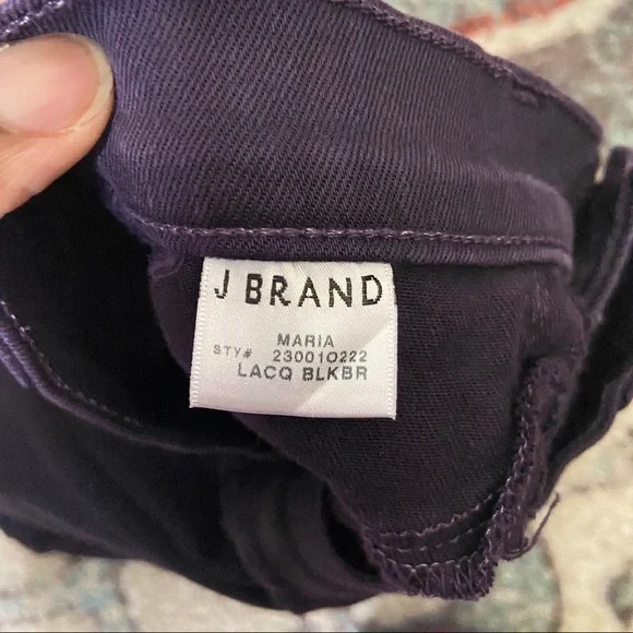 🌹J Brand Purple Skinny Jeans Womens 27 Maria Lacquered Denim Pants Bold Dark - Picture 4 of 9